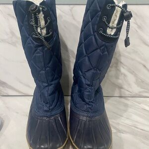 G.H. Bass & Co. Women's Blue Duck Boots Size 9 Quilted Ankle Waterproof